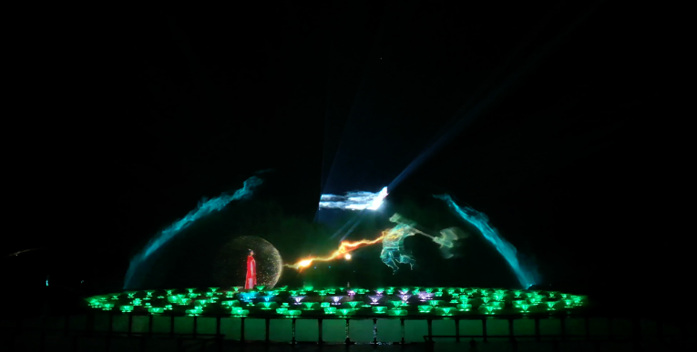 由白寶強導演的蓮花湖圣蓮華彩水水舞光影秀在達州蓮花湖上演(圖4) 由白寶強導演的蓮花湖圣蓮華彩水水舞光影秀在達州蓮花湖上演(圖4)