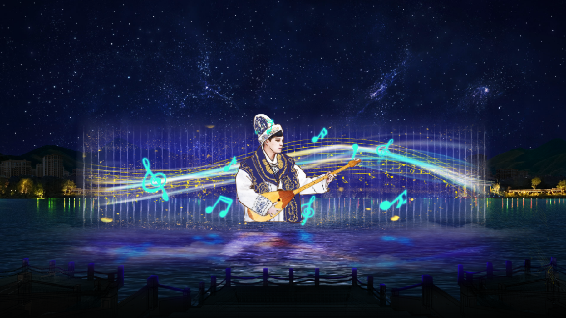 新疆可克達(dá)拉朱雀湖水秀(圖3)